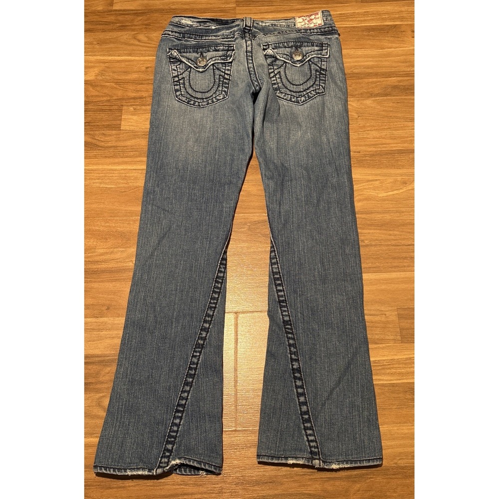 True Religion Joey Big T Blue Flared Jeans Made in USA Size 28 65-503MBT - Picture 4 of 10